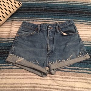 High Waisted Wrangler Shorts